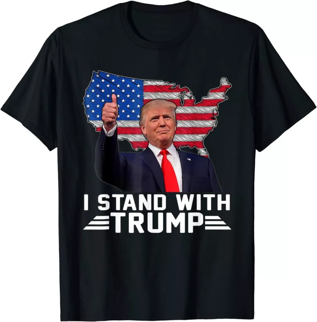 I Stand With Trump American Flag Men Woman USA Vintage Unisex T-Shirt