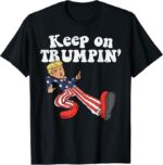 Keep On Trumpin Funny USA Flag Support Reelect Trump 2020 T-Shirt